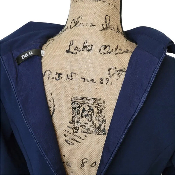 D & R Classic Embroidered Floral Double Collar Dress Women's Plus Size XXL Blue - Picture 7 of 16